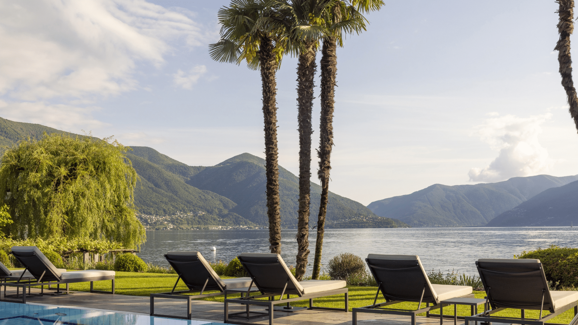 Eden Roc Ascona Pool Palmen