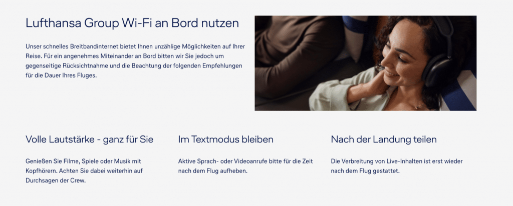 Verhaltensregeln Starlink Lufthansa