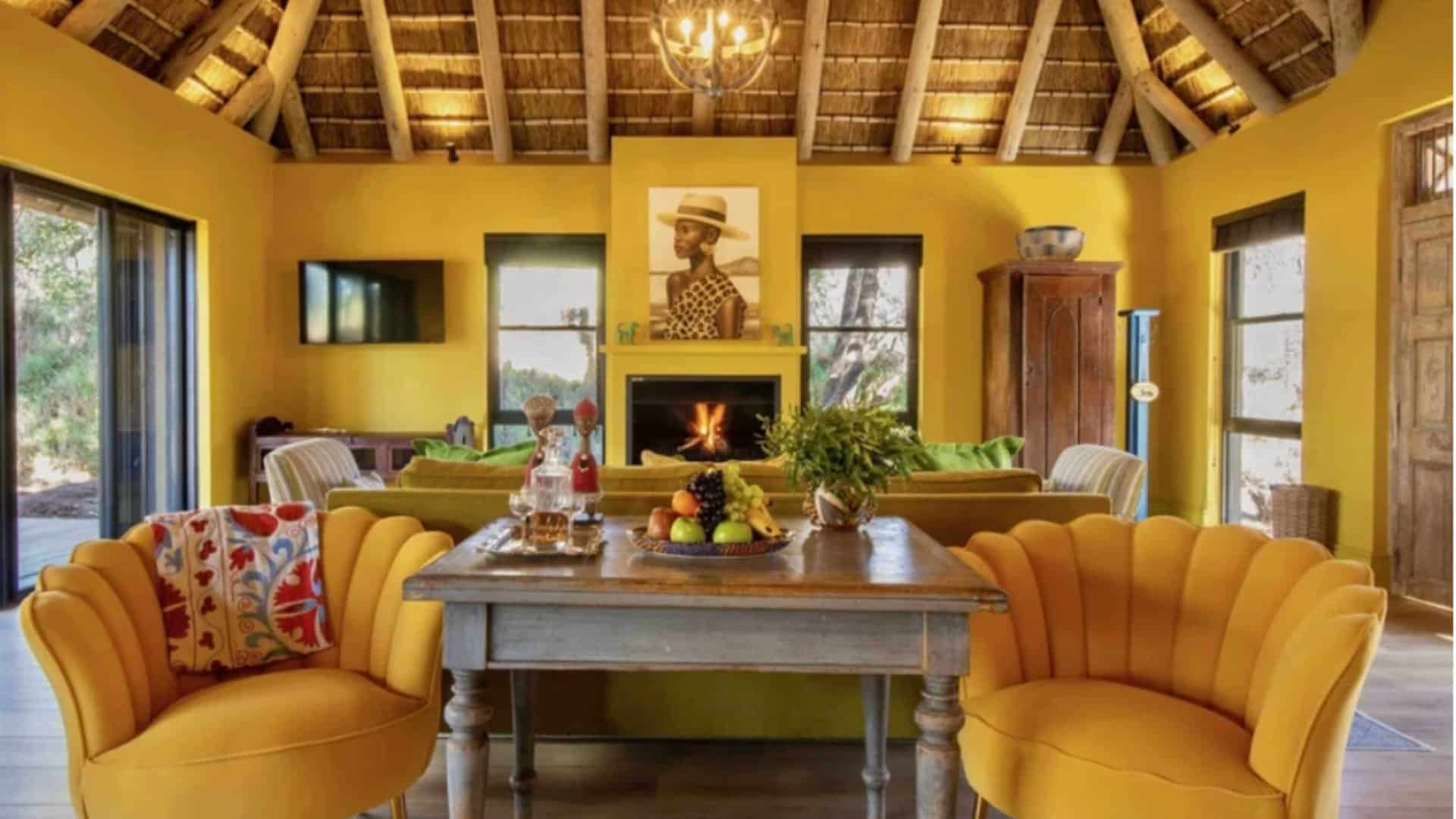 Lobby der Malewane Lodge im Royal Malewane