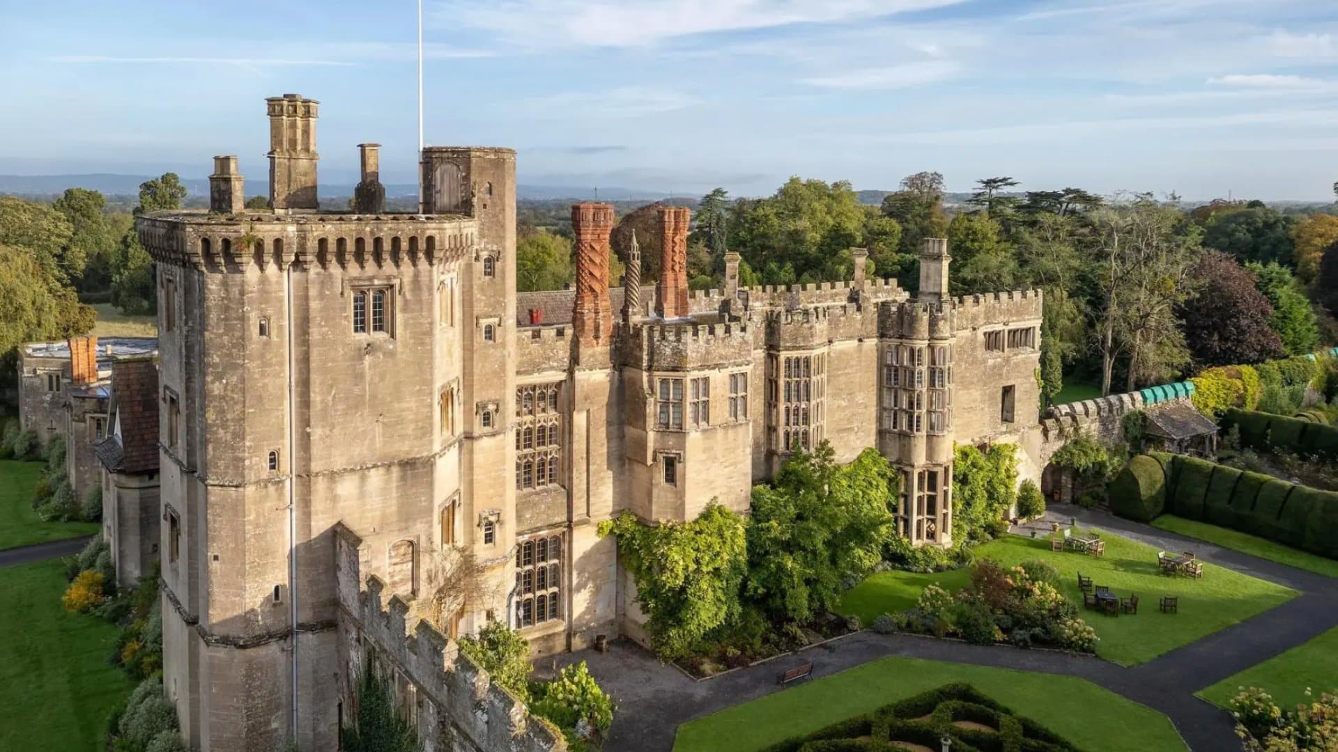Außenansicht von Thornbury Castle in Gloucestershire
