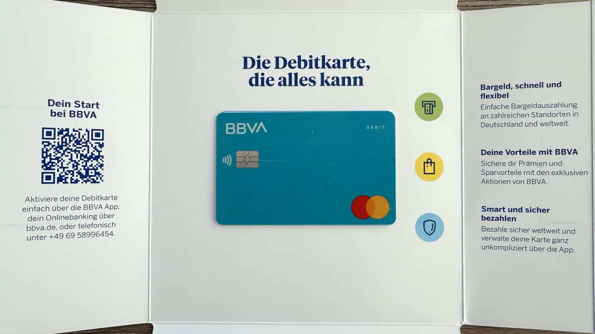 BBVA Debitkarte Verpackung