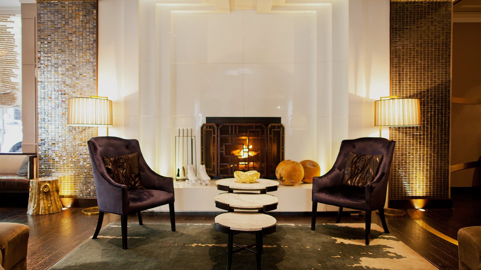 Lobby mit Kamin im Kimpton Hotel Palomar Philadelphia