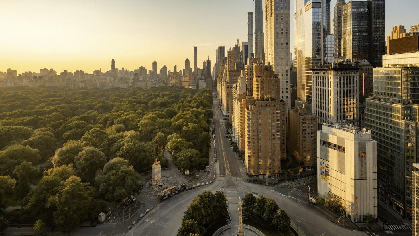 Blick auf den Columbus Circle vom Mandarin Oriental New York