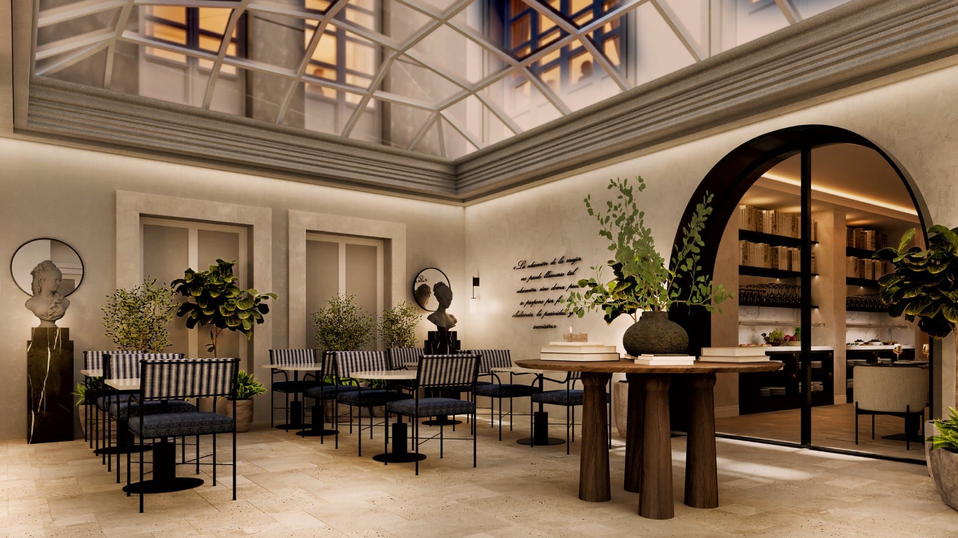 Innenhof mit Glasdach im San Bernardo Vignette Collection Madrid