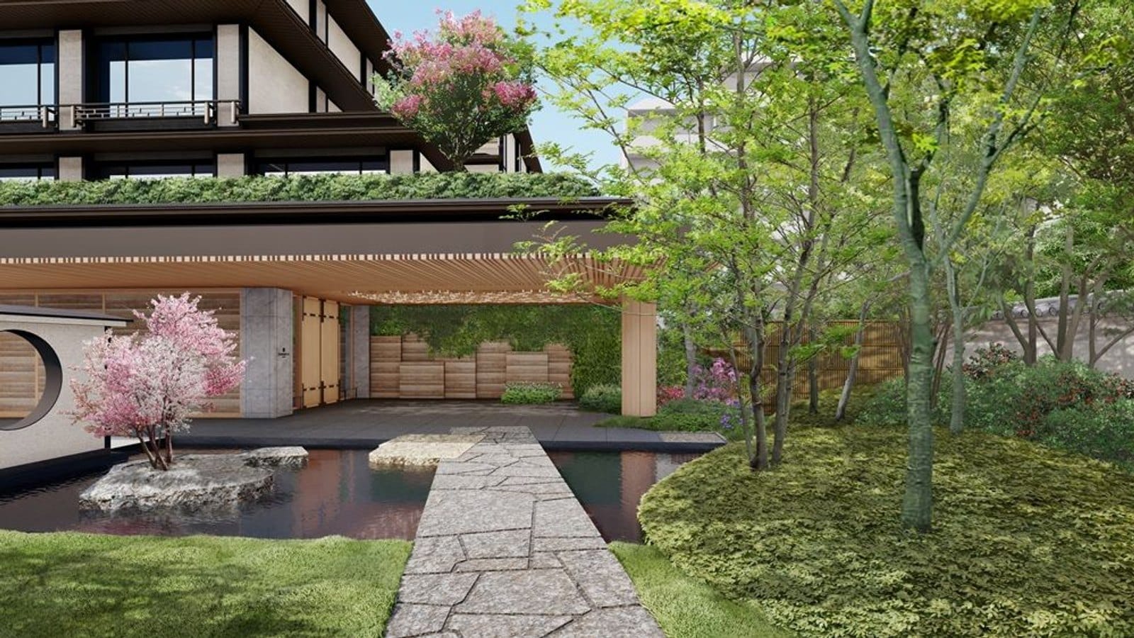 Ankunftshof des Songtei Kyoto Shangri-La Signatures