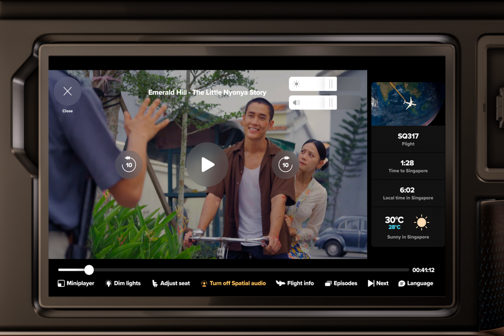 Singapore Airlines Entertainment Anzeige