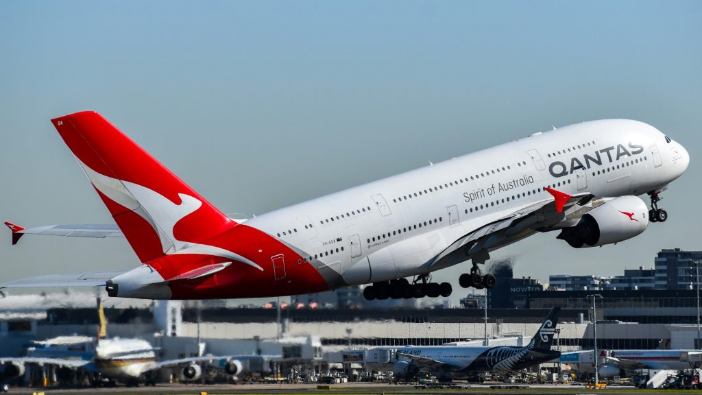 Qantas Airbus A380 Abflug