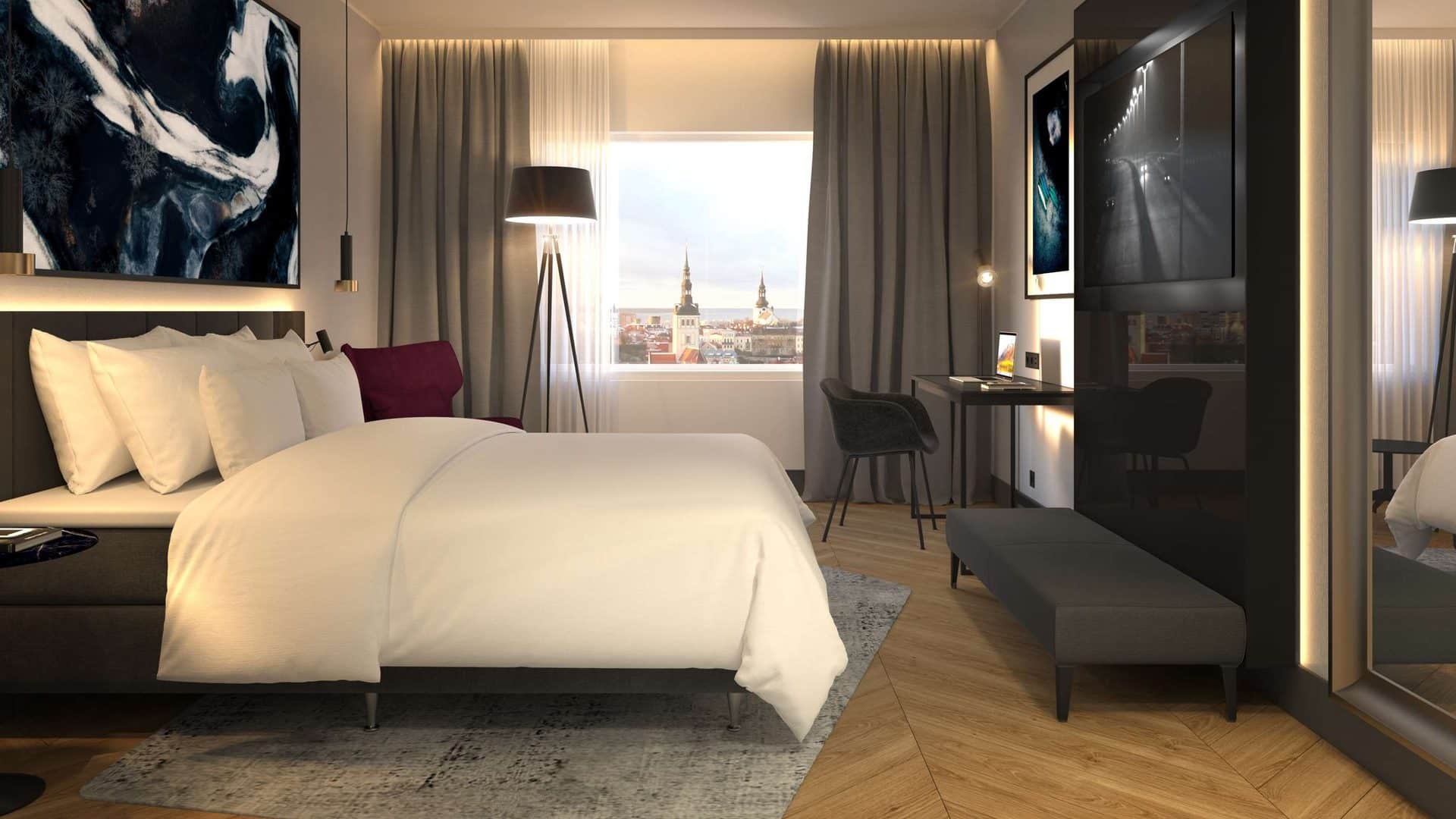 Zimmer im Radisson Collection Hotel Tallinn mit Blick auf die Altstadt